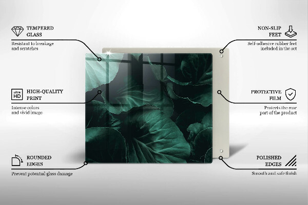 Tűzhelyvédő üveglap Vad sötét levelek