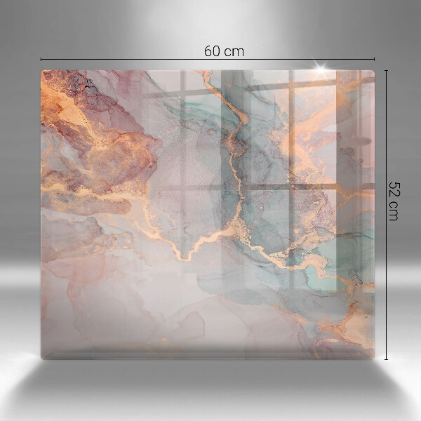 Tűzhelyvédő üveglap Márvány arannyal