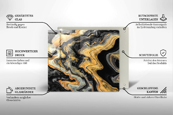 Tűzhelyvédő üveglap Absztrakt szerkezet