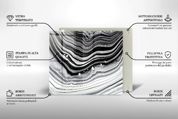 Tűzhelyvédő üveglap Tinta absztrakció