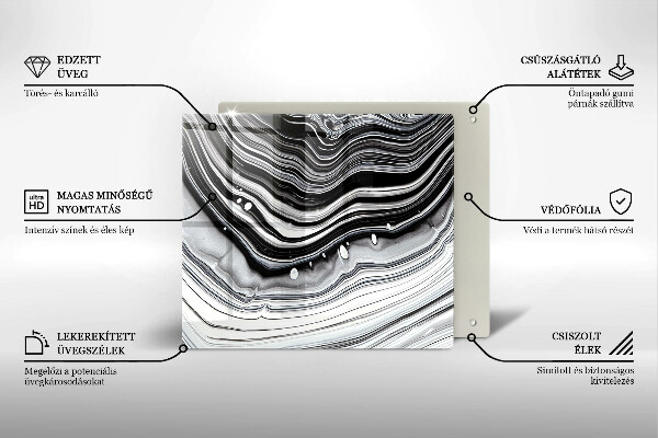 Tűzhelyvédő üveglap Tinta absztrakció