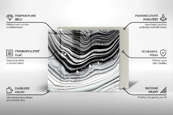 Tűzhelyvédő üveglap Tinta absztrakció