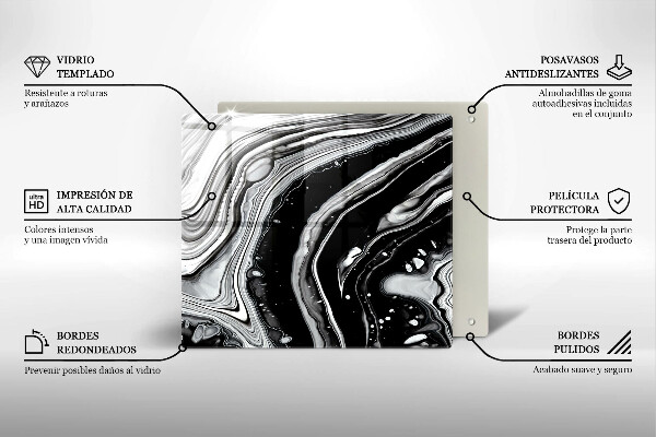 Tűzhelyvédő üveglap Tinta absztrakció