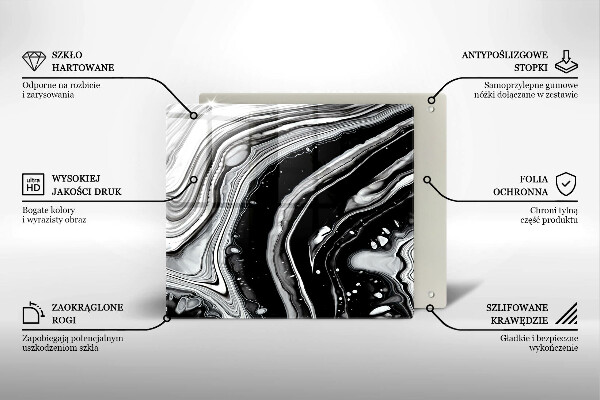 Tűzhelyvédő üveglap Tinta absztrakció