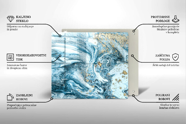 Tűzhelyvédő üveglap Szerkezete arannyal