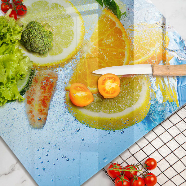 Tűzhelyvédő üveglap Zamatos citrusvíz