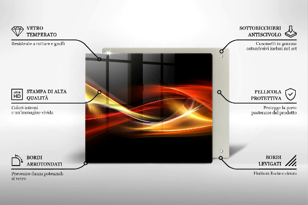 Tűzhelyvédő üveglap Absztrakt füst és fény