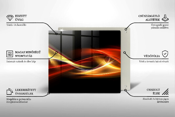 Tűzhelyvédő üveglap Absztrakt füst és fény