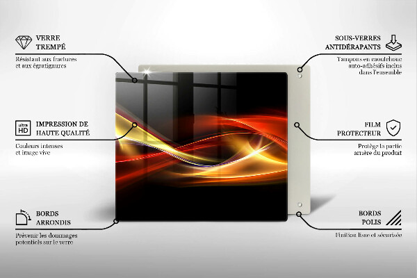 Tűzhelyvédő üveglap Absztrakt füst és fény