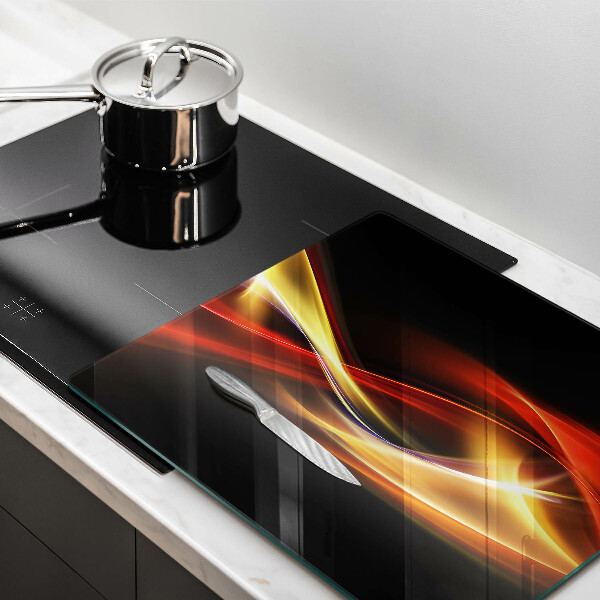 Tűzhelyvédő üveglap Absztrakt füst és fény