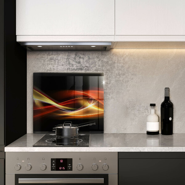 Tűzhelyvédő üveglap Absztrakt füst és fény