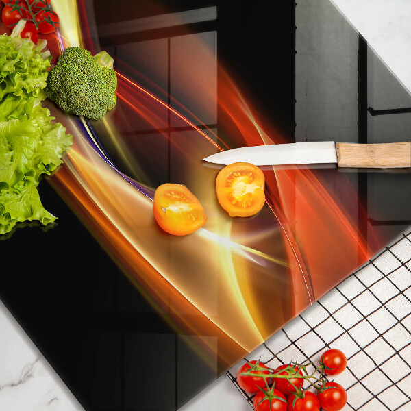 Tűzhelyvédő üveglap Absztrakt füst és fény