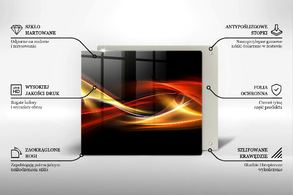 Tűzhelyvédő üveglap Absztrakt füst és fény