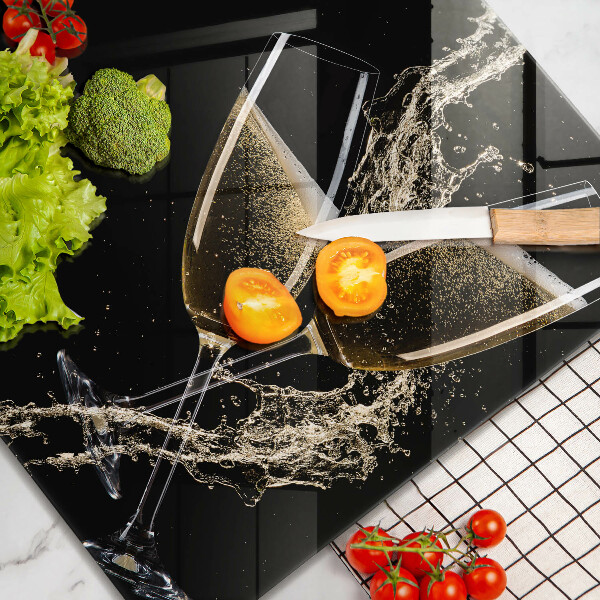 Tűzhelyvédő üveglap Pohár pezsgő