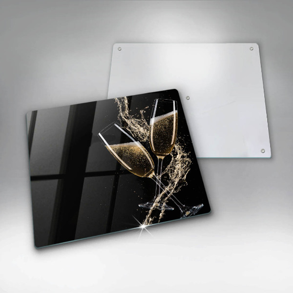 Tűzhelyvédő üveglap Pohár pezsgő