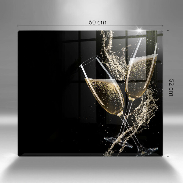 Tűzhelyvédő üveglap Pohár pezsgő