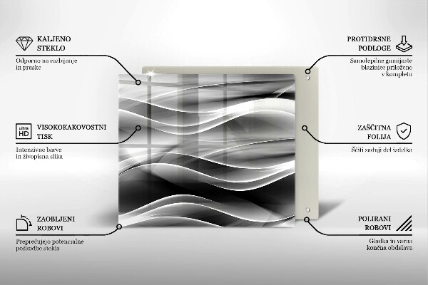 Tűzhelyvédő üveglap Absztrakciós finom vonalak