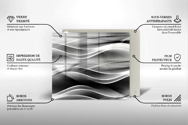 Tűzhelyvédő üveglap Absztrakciós finom vonalak