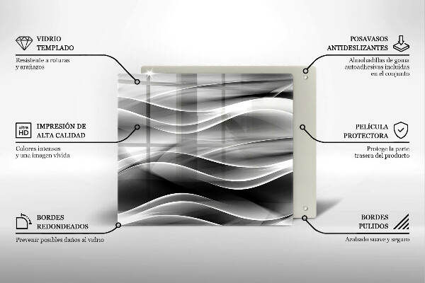 Tűzhelyvédő üveglap Absztrakciós finom vonalak