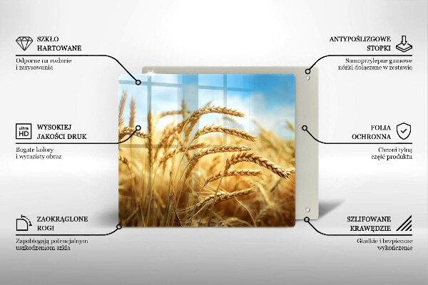 Tűzhelyvédő üveglap Kalász gabonafélék a területen