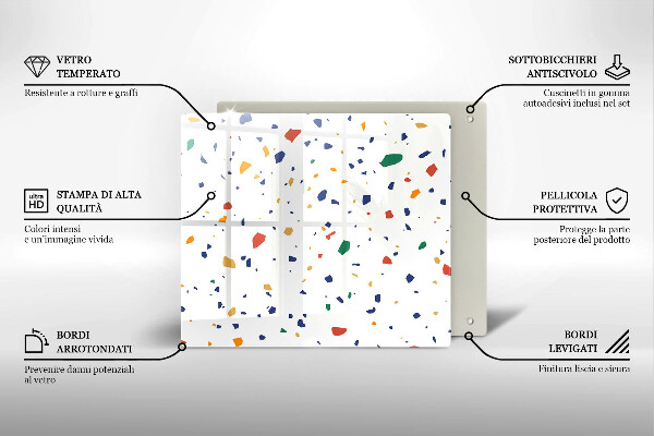Tűzhelyvédő üveglap Színes kőedény