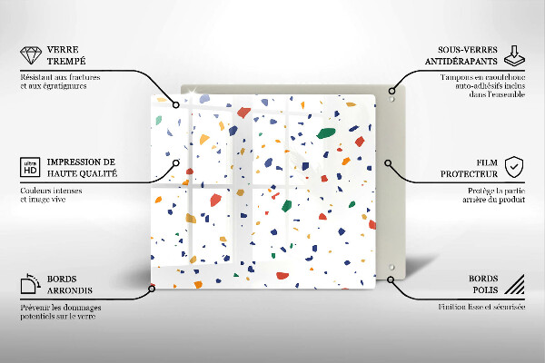 Tűzhelyvédő üveglap Színes kőedény