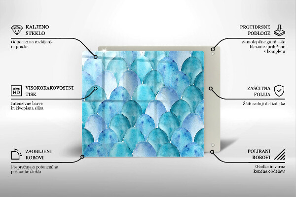 Tűzhelyvédő üveglap Akvarell skálák