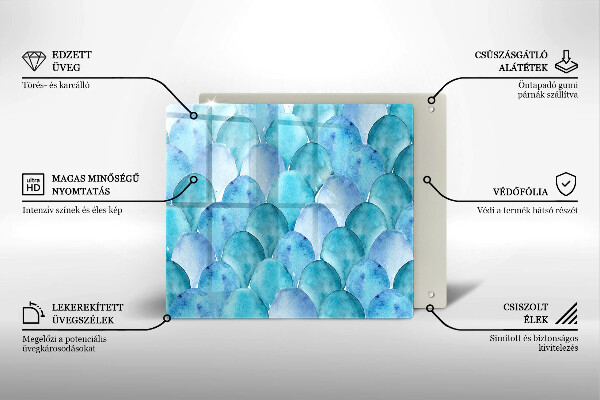 Tűzhelyvédő üveglap Akvarell skálák