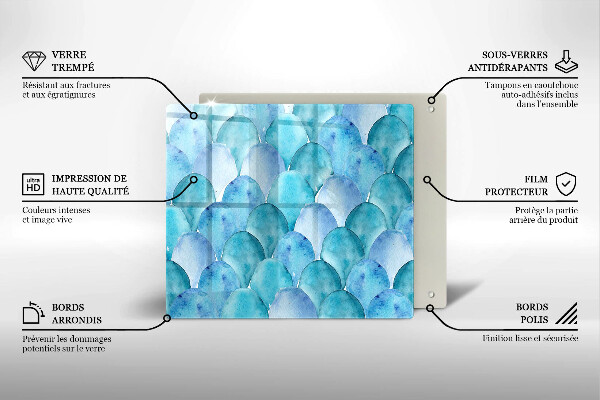 Tűzhelyvédő üveglap Akvarell skálák