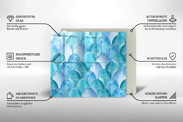 Tűzhelyvédő üveglap Akvarell skálák