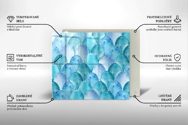 Tűzhelyvédő üveglap Akvarell skálák