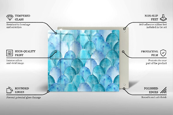 Tűzhelyvédő üveglap Akvarell skálák