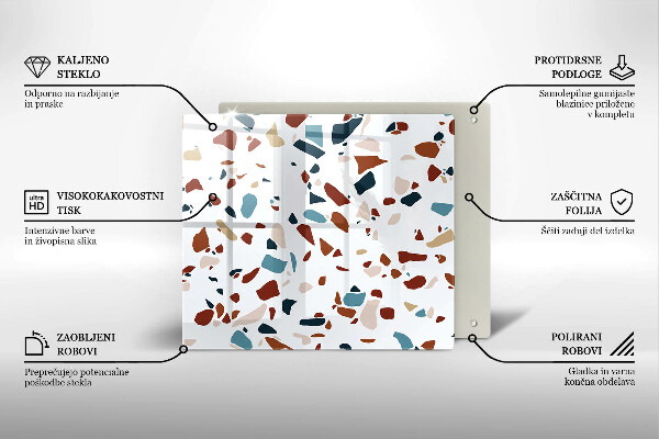 Tűzhelyvédő üveglap Díszítő kő