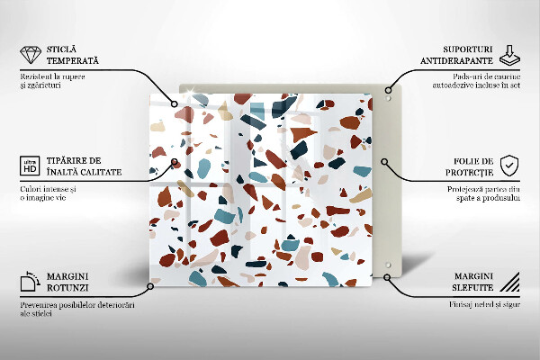 Tűzhelyvédő üveglap Díszítő kő