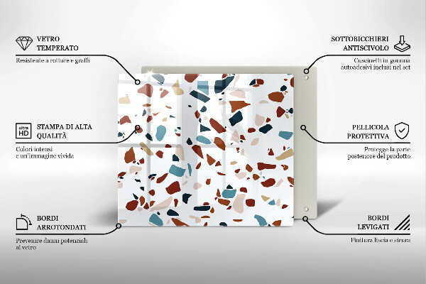 Tűzhelyvédő üveglap Díszítő kő