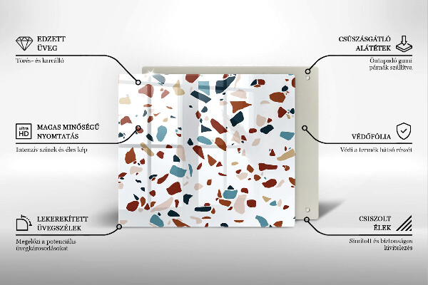 Tűzhelyvédő üveglap Díszítő kő