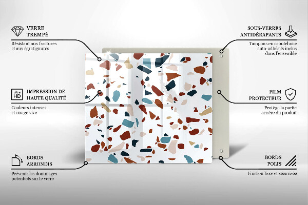 Tűzhelyvédő üveglap Díszítő kő