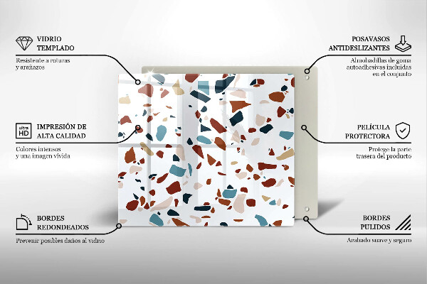 Tűzhelyvédő üveglap Díszítő kő