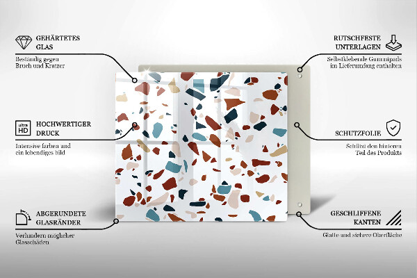 Tűzhelyvédő üveglap Díszítő kő