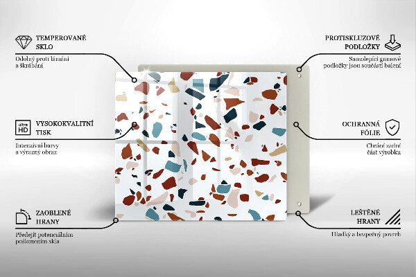 Tűzhelyvédő üveglap Díszítő kő