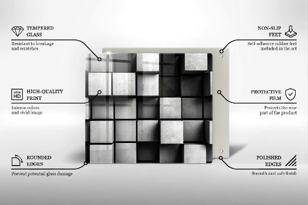 Tűzhelyvédő üveglap 3D geometriai háttér
