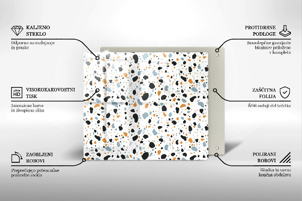 Tűzhelyvédő üveglap Dekoratív kőedény