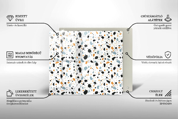 Tűzhelyvédő üveglap Dekoratív kőedény