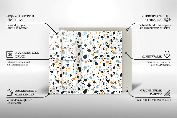 Tűzhelyvédő üveglap Dekoratív kőedény