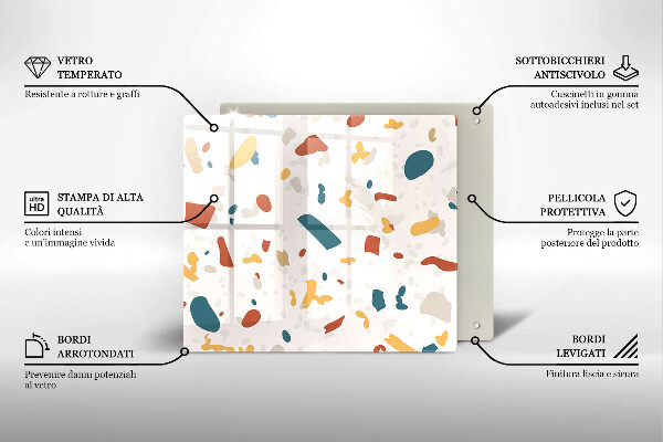 Tűzhelyvédő üveglap Dekoratív kőedény