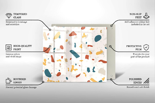 Tűzhelyvédő üveglap Dekoratív kőedény