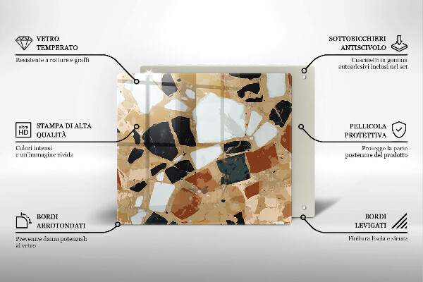 Tűzhelyvédő üveglap Dekoratív kövek lemez