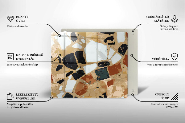 Tűzhelyvédő üveglap Dekoratív kövek lemez