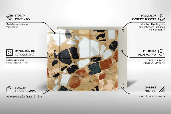 Tűzhelyvédő üveglap Dekoratív kövek lemez