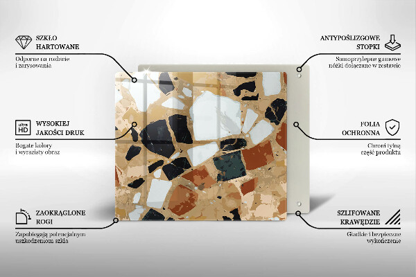 Tűzhelyvédő üveglap Dekoratív kövek lemez